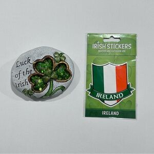 Luck of the Irish Faux Decorative Rock and Ireland Sticker